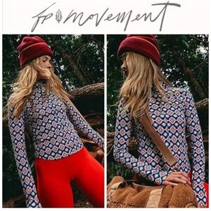 FP Movement In The Game Print Turtleneck Long Sleeve Layer Size S NWOT